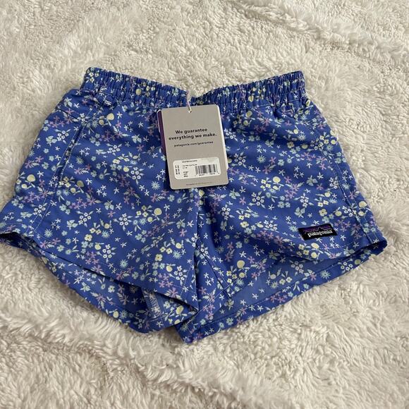 Patagonia Other - Patagonia NWT Girls Baggies Shorts Multicolor Blue/Purple Floral Print Sz S 7-8